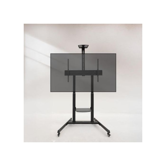 TooQ Soporte de Suelo para TV FS20406HM-B, Inclinable con Ruedas, 60-100" hasta 120kg, Negro