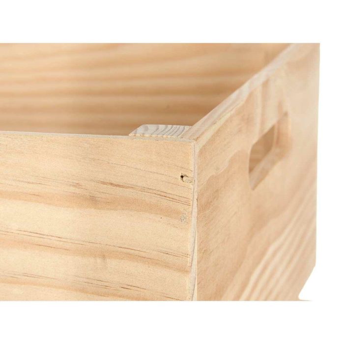 Caja de Almacenaje Madera de pino Marrón natural (30 x 30 x 30 cm) 1