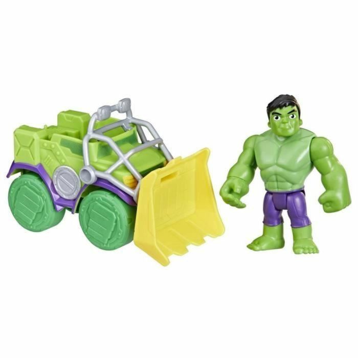 Box set Spidey Hulk camión de demolición, vehículo con figura de 10 cm, juguetes para niños de 3 años, Spidey y sus amigos extraordinarios 4