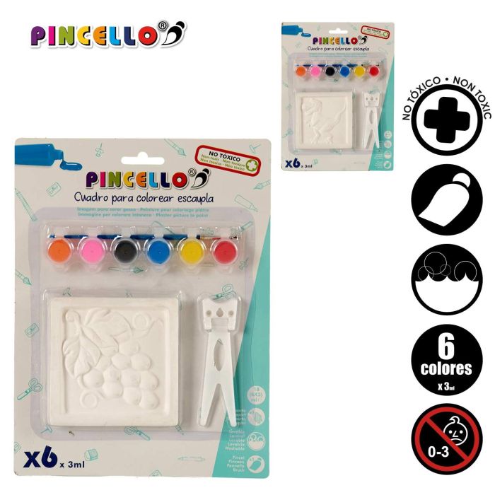 Cuadro Escayola para Colorear Surt 6 - Pincello 2x29x22 cm (24 Unidades) 3 Cuadro Escayola para Colorear Surt 6 - Pincello 2x29x22 cm (24 Unidades) 3