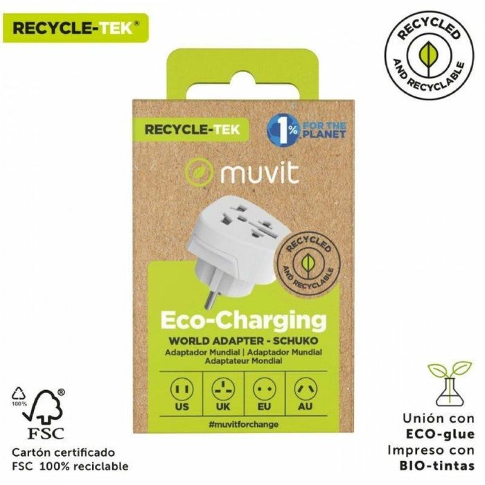 Base de enchufe Muvit For Change MCADP0007 Blanco Superficie 1 Base de enchufe Muvit For Change MCADP0007 Blanco Superficie 1