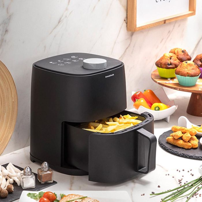 Innovagoods Freidora de aire 2,2L 1200W con cesta antiadherente, temporizador y sistema de aire 360°C V0103713 6 Innovagoods Freidora de aire 2,2L 1200W con cesta antiadherente, temporizador y sistema de aire 360°C V0103713 6