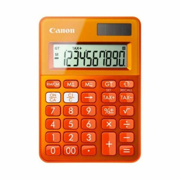 Canon LS-100K Calculadora de Sobremesa Naranja con Pantalla Grande y Funciones de Impuestos