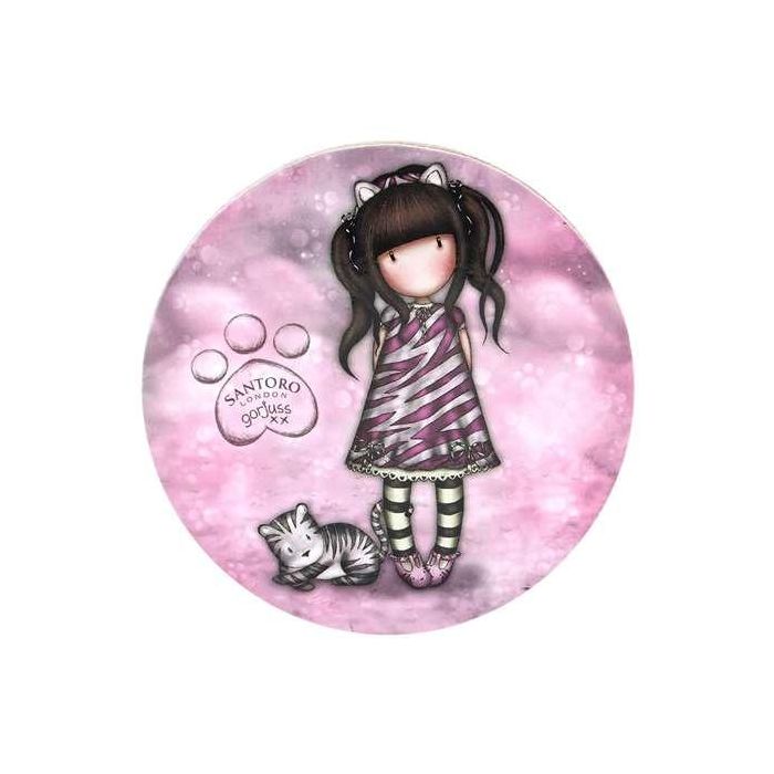 Taza con Plato Gorjuss Ruby wild Gris Cerámica Posavasos Taza 2