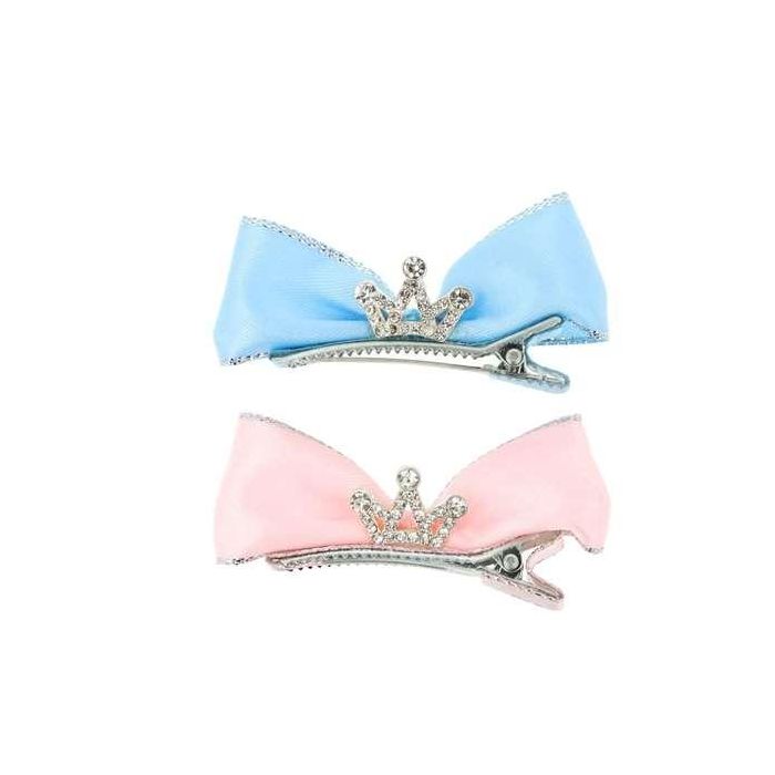 Set de 2 ganchos para pelo con lacito y corona - modelos surtidos 2 Set de 2 ganchos para pelo con lacito y corona - modelos surtidos 2