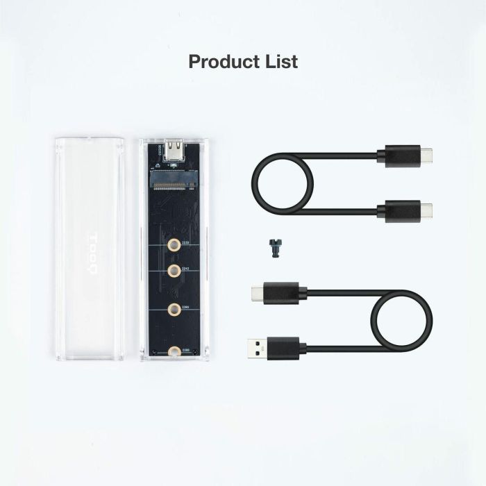 TooQ TQE-2200 Caja Externa para SSD M.2 NVMe/NGFF USB 3.2 Gen 2 (10Gbps) Tipo C Transparente con RGB y soporte hasta 2TB 2 TooQ TQE-2200 Caja Externa para SSD M.2 NVMe/NGFF USB 3.2 Gen 2 (10Gbps) Tipo C Transparente con RGB y soporte hasta 2TB 2