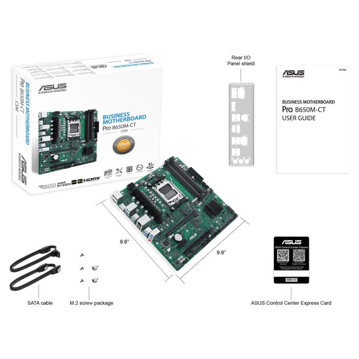 ASUS PRO B650M-CT-CSM Placa Base para PC, Socket AM5, AMD Ryzen 7000 Series, DDR5-SDRAM, Micro ATX 7