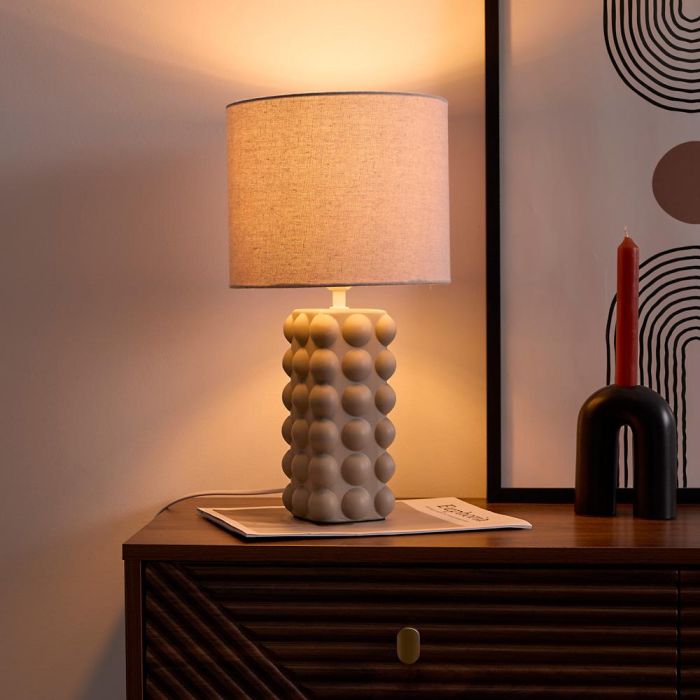 Lámpara De Cerámica Taupe Home Deco Factory 1 Lámpara De Cerámica Taupe Home Deco Factory 1