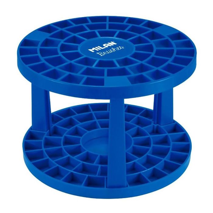 Milan Soporte para Pinceles con Capacidad para 49 Pinceles Azul PVC 1