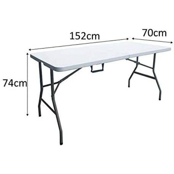 Mesa plegable - 150 cm - 6 personas - Recubrimiento en polvo en tubos de acero 1 Mesa plegable - 150 cm - 6 personas - Recubrimiento en polvo en tubos de acero 1