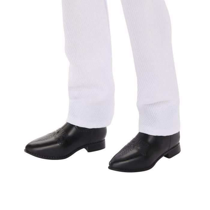 Barbie HRH25 Muñeco Ken Fashionista Look Oeste con Camisa Azul y Negro, Pantalones Blancos y Botines Negros 5