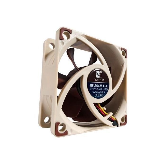 Noctua NF-A6x25 FLX Ventilador 6cm 1600-3000 RPM Flujo de Aire 29.2 m3/h 19.3 dB Marrón 1