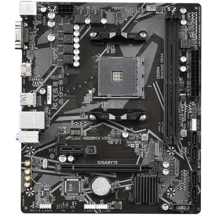 Gigabyte 9MA52MK2-00-11 Placa Base A520M K V2 AMD A520 Socket AM4 Micro ATX DDR4 PCIe 3.0 M.2 GbE LAN Ryzen Series 2 Gigabyte 9MA52MK2-00-11 Placa Base A520M K V2 AMD A520 Socket AM4 Micro ATX DDR4 PCIe 3.0 M.2 GbE LAN Ryzen Series 2