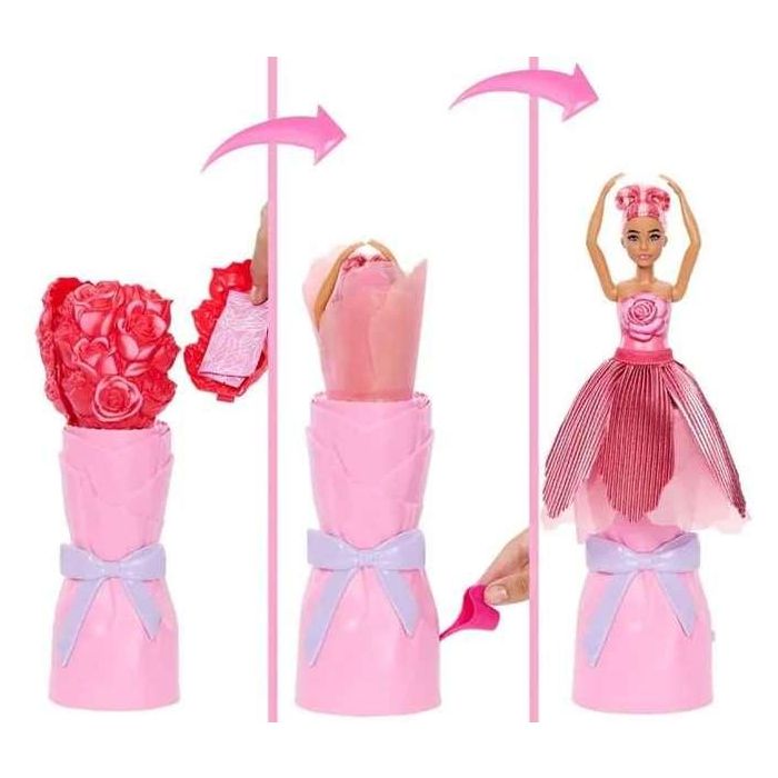 Muñeca barbie petal pop rosa roja 32x12x12 cm 9