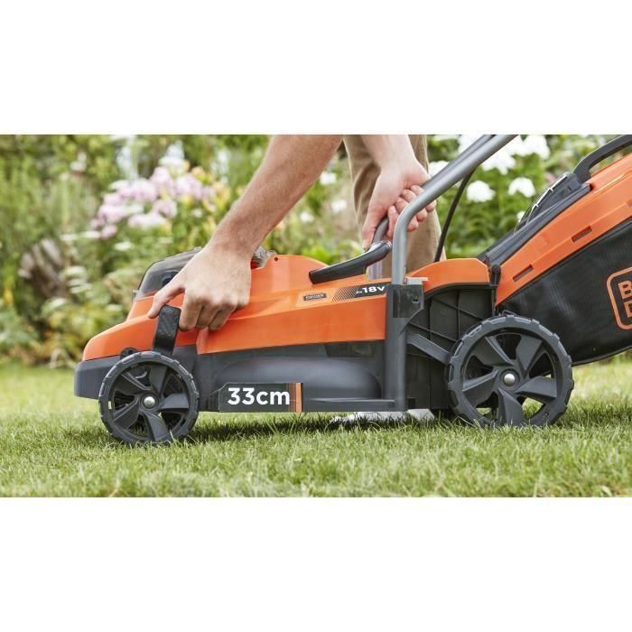 BLACK & DECKER Cortacésped Inalámbrico LITIO 18V 33 cm - 2.5Ah - 2 baterías - 1 cargador - BCMW3318L2-QW 4 BLACK & DECKER Cortacésped Inalámbrico LITIO 18V 33 cm - 2.5Ah - 2 baterías - 1 cargador - BCMW3318L2-QW 4
