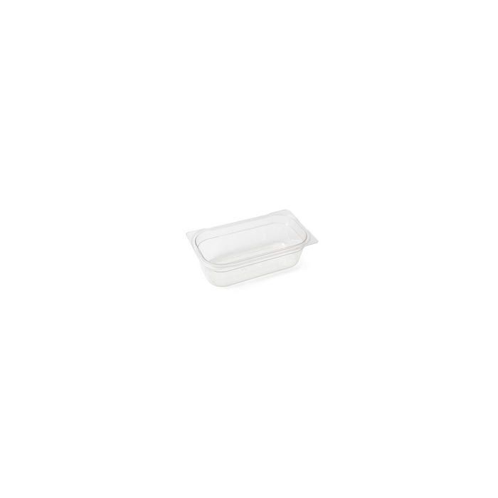 RIEBER Cubeta Policarbonato 1/3-100, Transparente, GN, Almacenamiento Alimentos Fríos, Apilable, Apta Uso Alimentario