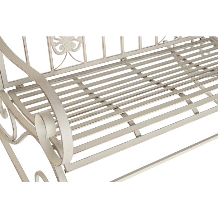 DKD Home Decor Banco Terraza y Jardín Blanco Metal 118x53x98 cm 1
