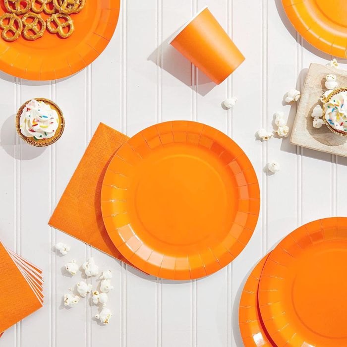 Set de 10 platos de cartón naranja Algon 20 cm (36 Cajas) 4 Set de 10 platos de cartón naranja Algon 20 cm (36 Cajas) 4