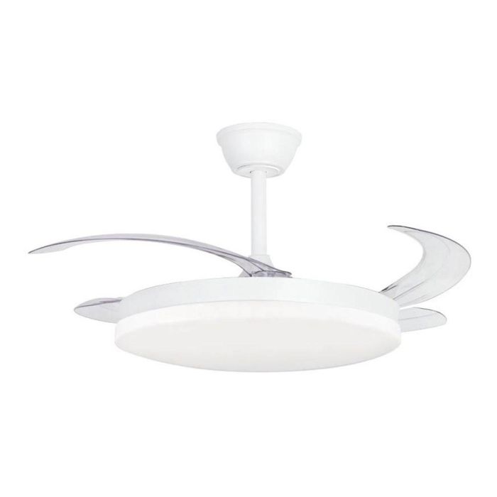 Cristalrecord Milky L Evo Smart Ventilador Techo LED 3CCT 72W 7920lm Blanco Ø120cm 4 Aspas Retráctiles 1