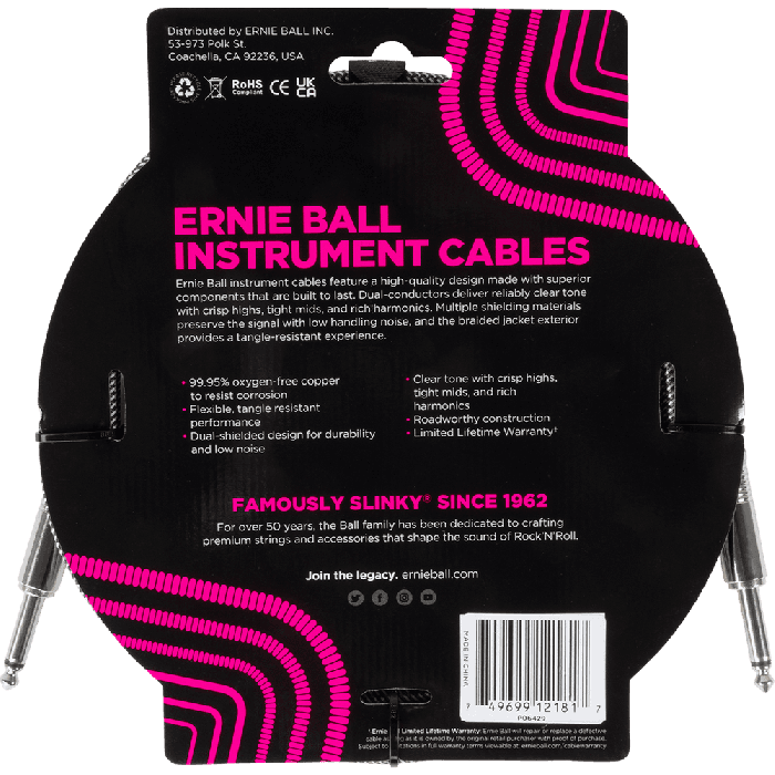Cable Eb Instrumento Trenzado Jack-Jack Ss 3 M - Silver Fox 1 Cable Eb Instrumento Trenzado Jack-Jack Ss 3 M - Silver Fox 1