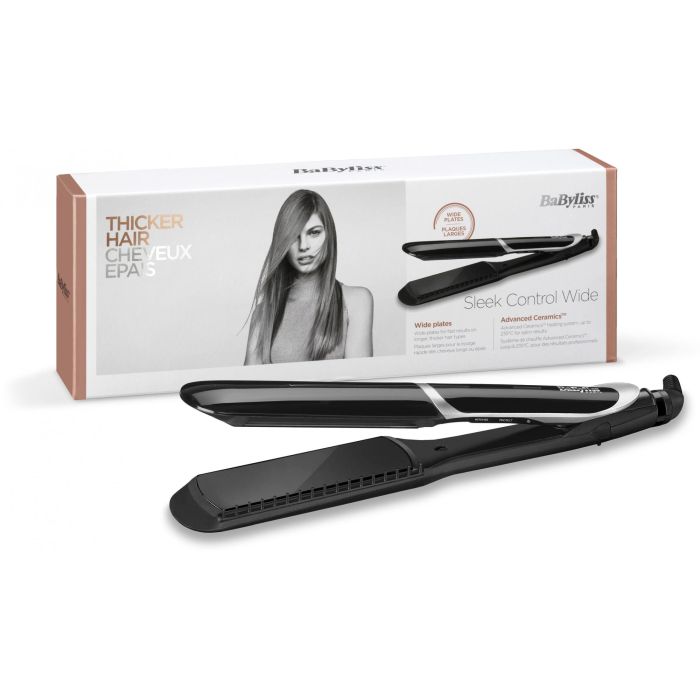 BaByliss ST397E Plancha de Pelo Ancha Sleek Control con Tecnología Iónica para un Alisado Eficiente y Sin Frizz 6