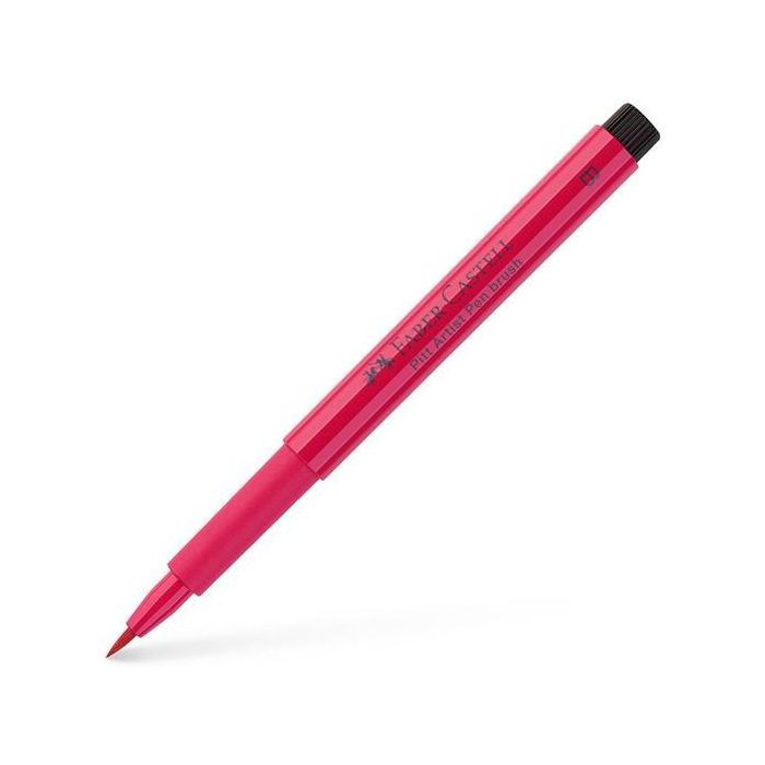 Faber Castell Rotulador Pitt Artist Pen Brush, Punta Pincel Flexible, Tinta Pigmentada, Rosa Carmín, Permanente, 10 Unidades (10 Unidades)
