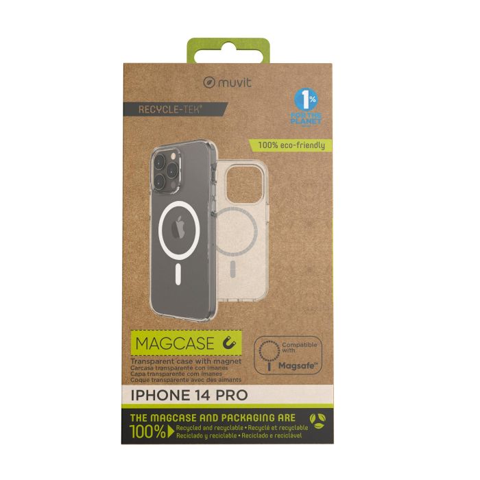 Muvit Funda Recycletek Magsafe para iPhone, compatible con carga inalámbrica Qi, 100% reciclado Muvit Funda Recycletek Magsafe para iPhone, compatible con carga inalámbrica Qi, 100% reciclado