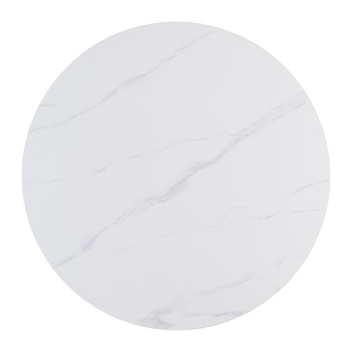 Mesa Comedor Blanco Piedra Sinterizada 100 X 100 X 75 cm