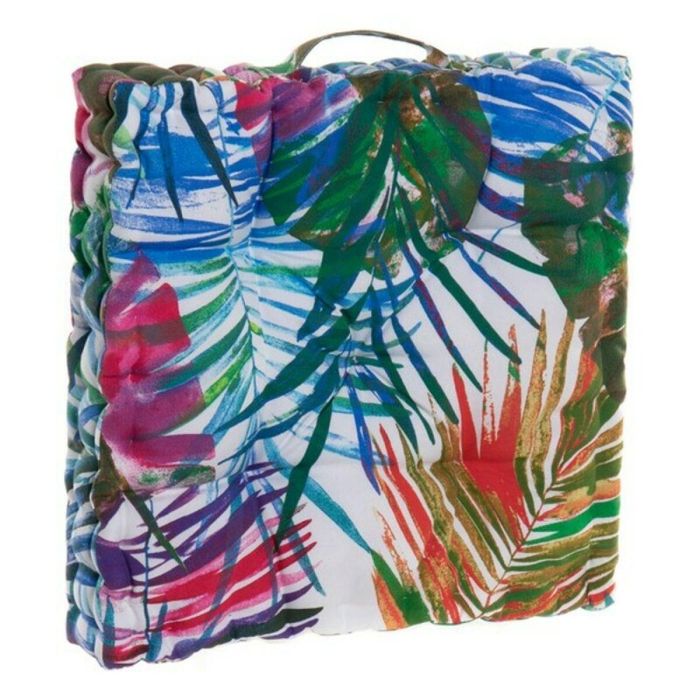 Cojín DKD Home Decor 8424001666423 Océano Poliéster Aluminio Multicolor Tropical Hoja de planta (43 x 43 x 7 cm) 2