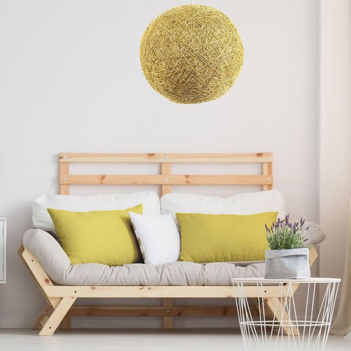 Home Deco Factory Pantalla Decorativa Mostaza Tejida 30 cm 4 Home Deco Factory Pantalla Decorativa Mostaza Tejida 30 cm 4