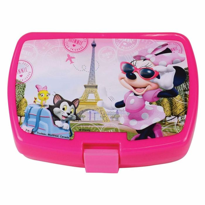 Set de Vajilla Disney Minnie - FUN HOUSE - 006377 - Vidrio, Plato Hondo, Plato Llano, Botella, Caja para Merienda y Cubiertos 4