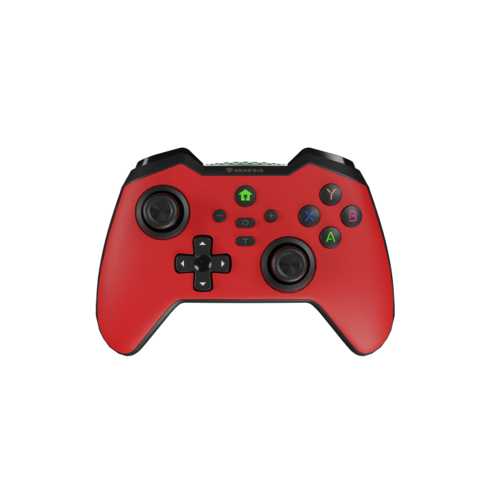 GENESIS Mangan 400 Gamepad Inalámbrico Bluetooth Rojo para Android, Mac, Nintendo Switch, PC, iOS Analógico/Digital con Vibración y 15h Autonomía