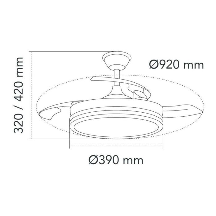 Cristalrecord Milky Eco S Ventilador Techo LED 3CCT 39W 3822lm Blanco 92cm 6 Velocidades 4