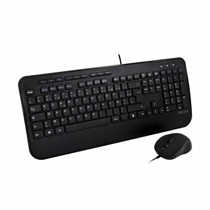 Teclado y Ratón V7 CKU300FR Negro Francés AZERTY Teclado y Ratón V7 CKU300FR Negro Francés AZERTY