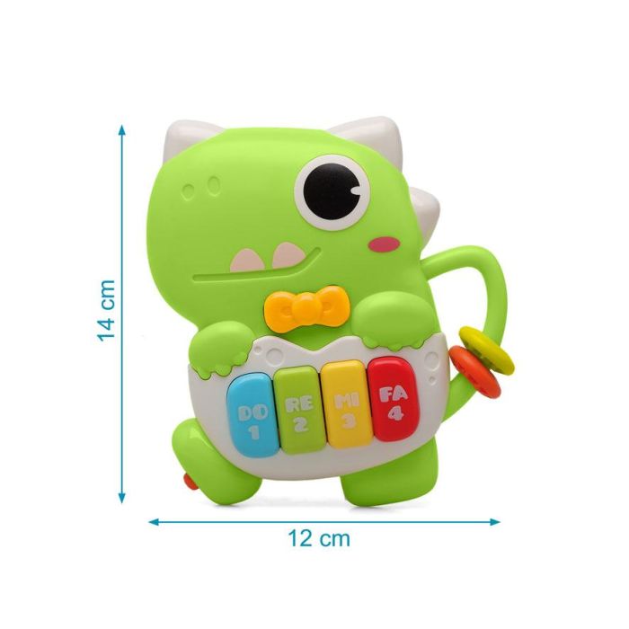 KioKids Juguete Musical Dinosaurio Verde Interactivo con Sonidos y Luces para Bebés +6 Meses 2