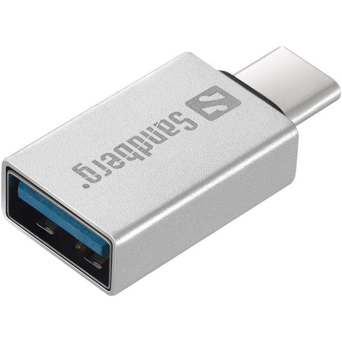 Sandberg Dongle USB-C a USB 3.0 para Conectar Dispositivos USB-A como Disco Duro, Impresora o Ratón a tu Ordenador USB-C