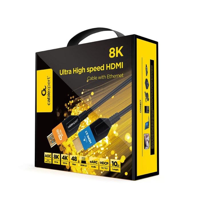 Gembird CC-HDMI8K-AOC-10M cable HDMI HDMI tipo A (Estándar) Negro, Azul, Naranja 1 Gembird CC-HDMI8K-AOC-10M cable HDMI HDMI tipo A (Estándar) Negro, Azul, Naranja 1