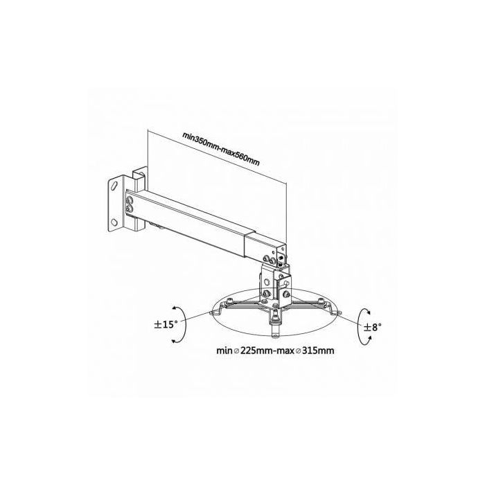 Aisens Soporte Universal Inclinable y Extensible para Proyector, Techo/Pared, Acero Alta Resistencia, Carga Máx. 20kg, Ajustable 225-316mm 3 Aisens Soporte Universal Inclinable y Extensible para Proyector, Techo/Pared, Acero Alta Resistencia, Carga Máx. 20kg, Ajustable 225-316mm 3