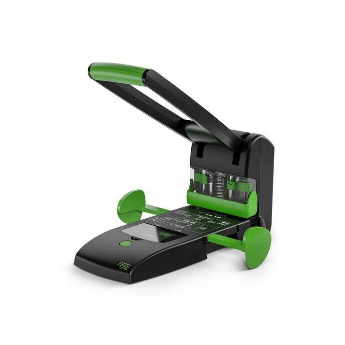 Novus B2200 Perforadora De Gruesos Heavy Duty 200H 2-4 Agujeros Negro, Función Automática de Centrado, Mecanismo Móvil