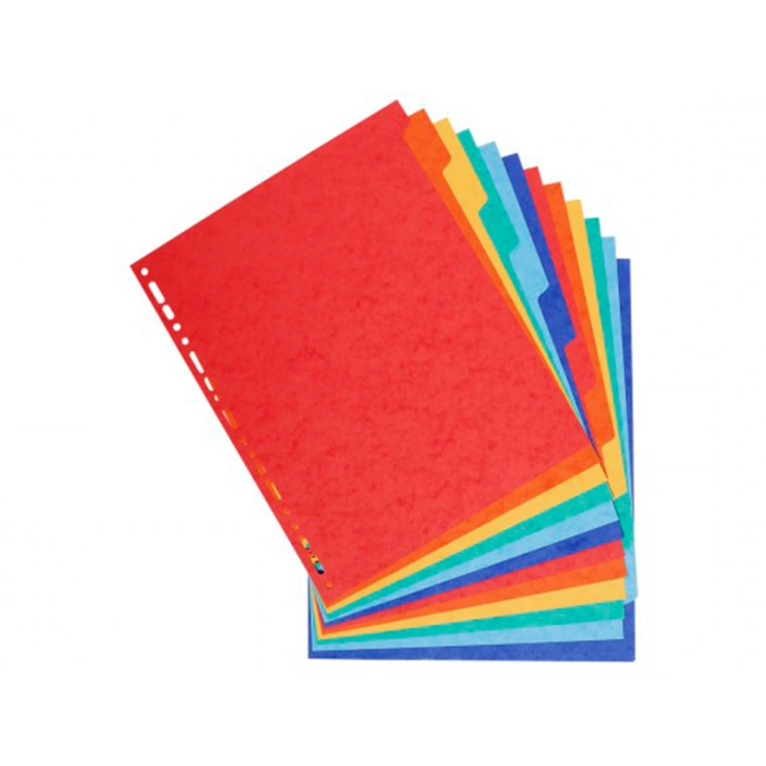 Q-connect Juego de 12 separadores DIN A4, Cartulina Brillo, Multitaladro 2 Q-connect Juego de 12 separadores DIN A4, Cartulina Brillo, Multitaladro 2