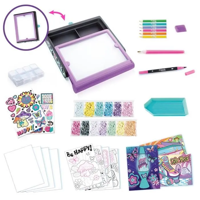 Canal Toys Maletín Luminoso Diamond Art para Pintar con Diamantes, Incluye Lienzo y Accesorios, 34x31x6 cm 1