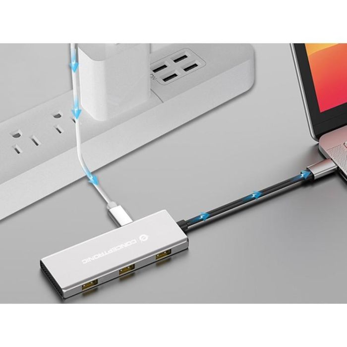 Conceptronic HUBBIES17G Hub USB 3.2 Gen 2 de 7 Puertos (4x USB-C, 3x USB-A) hasta 10 Gbps con Power Delivery 100W 2