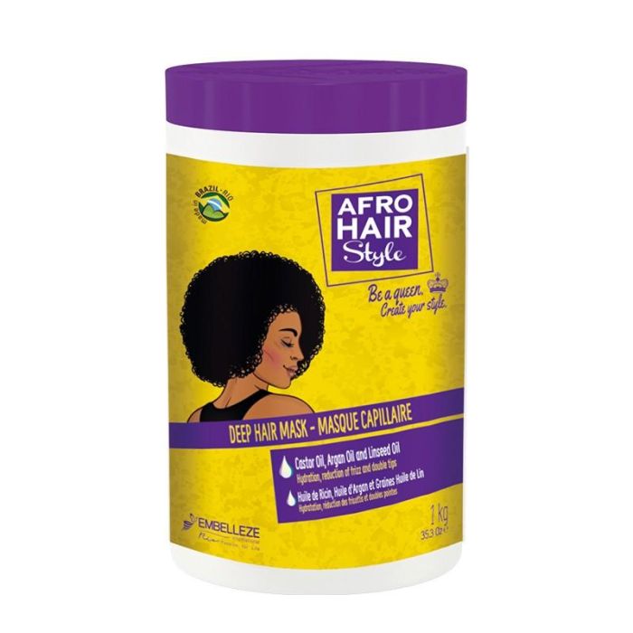 Novex Afrohair Deep Hair Mask 1kg - Mascarilla para rizos 3C, 4A, 4B, 4C con aceite de linaza, argán y ricino Novex Afrohair Deep Hair Mask 1kg - Mascarilla para rizos 3C, 4A, 4B, 4C con aceite de linaza, argán y ricino