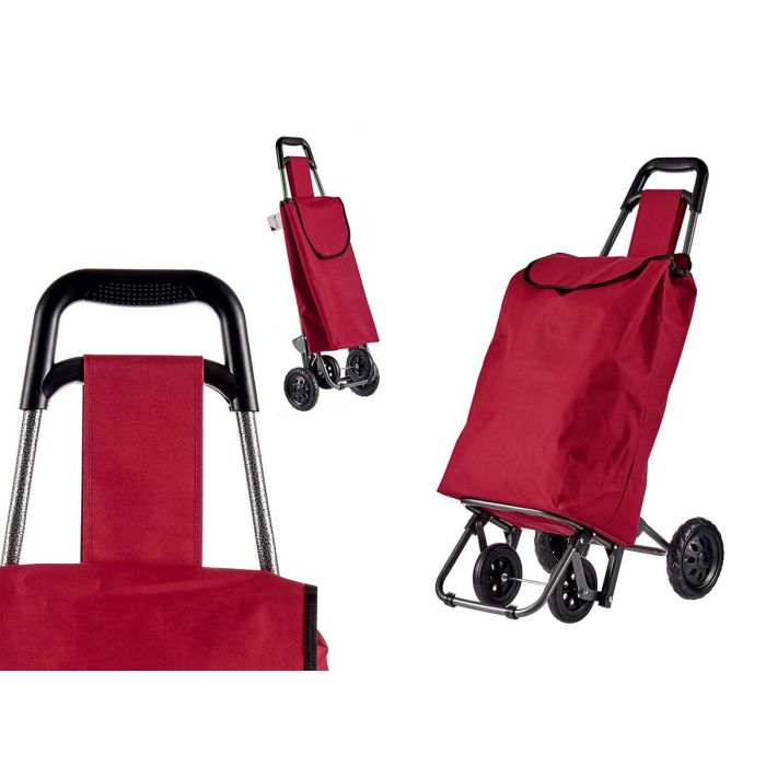 Kinvara Carro de Compra Rojo 22x98x38 cm (Set de 6)