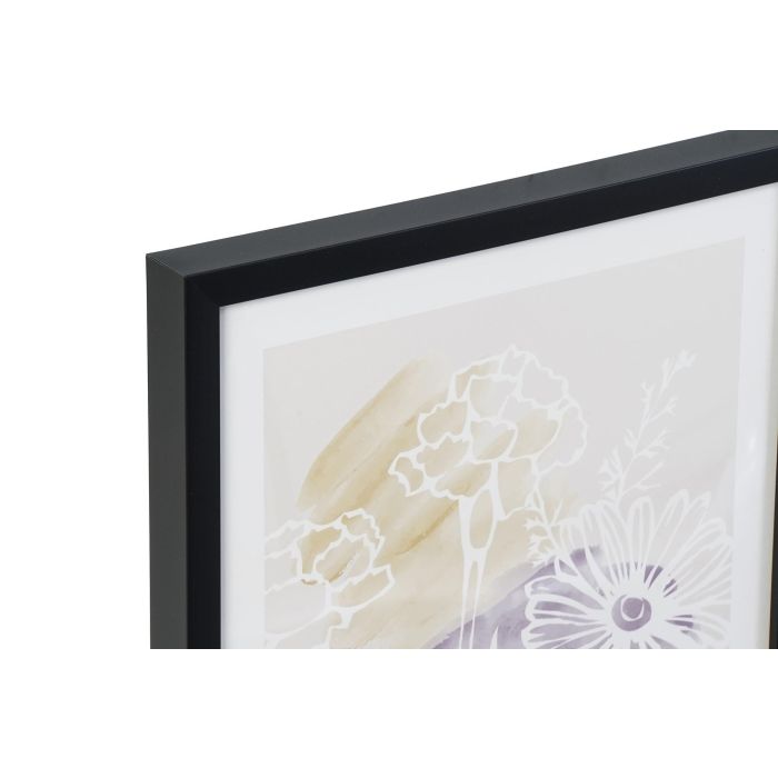 DKD Home Decor Cuadro Decorativo Shabby Chic Floral Multicolor 40x30 cm, Fabricado en PS y MDF, Juego de 3 Unidades Surtidas 1