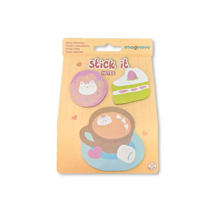 Imaginovo Bloc Notas Adhesivas Foodies Café 20 Hojas Tamaños Surtidos 1