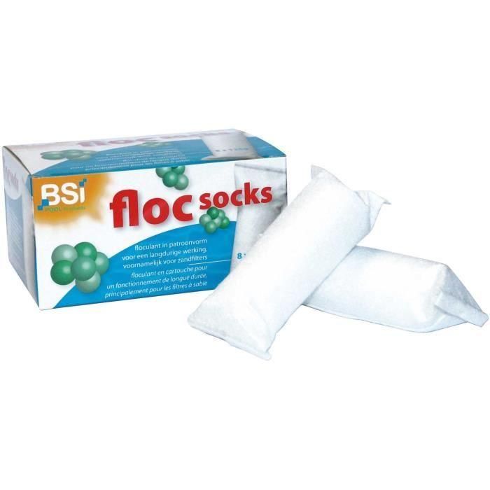 BSI - Floc Socks - Calcetín de floculación - Floculante para piscina - 8 x 125 g