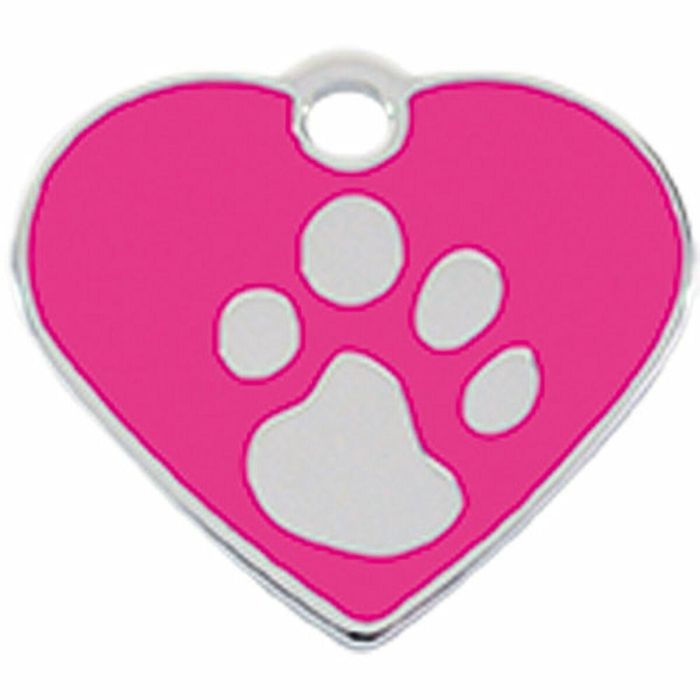 Placa identificativa para collar Imarc Heart Rosa Plateado 1