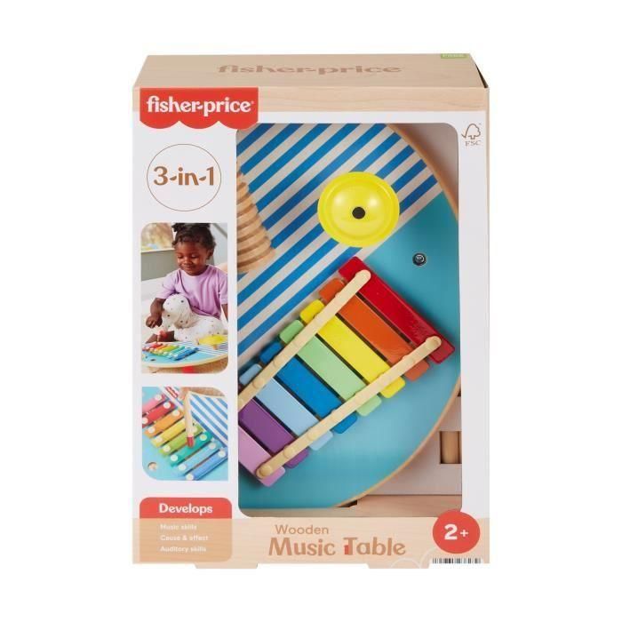 Fisher-Price-Mesa Musical de Madera con Instrumentos de Percusión HXT91 5 Fisher-Price-Mesa Musical de Madera con Instrumentos de Percusión HXT91 5