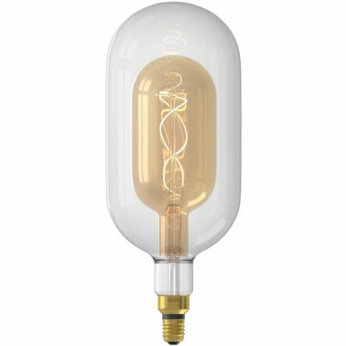 Bombilla LED E27 - CALEX - DECO XXL SUNDSVALL - Filamento espiral simple - 3W - 240 lm - 2200 K - Transparente / Oro blanco cálido